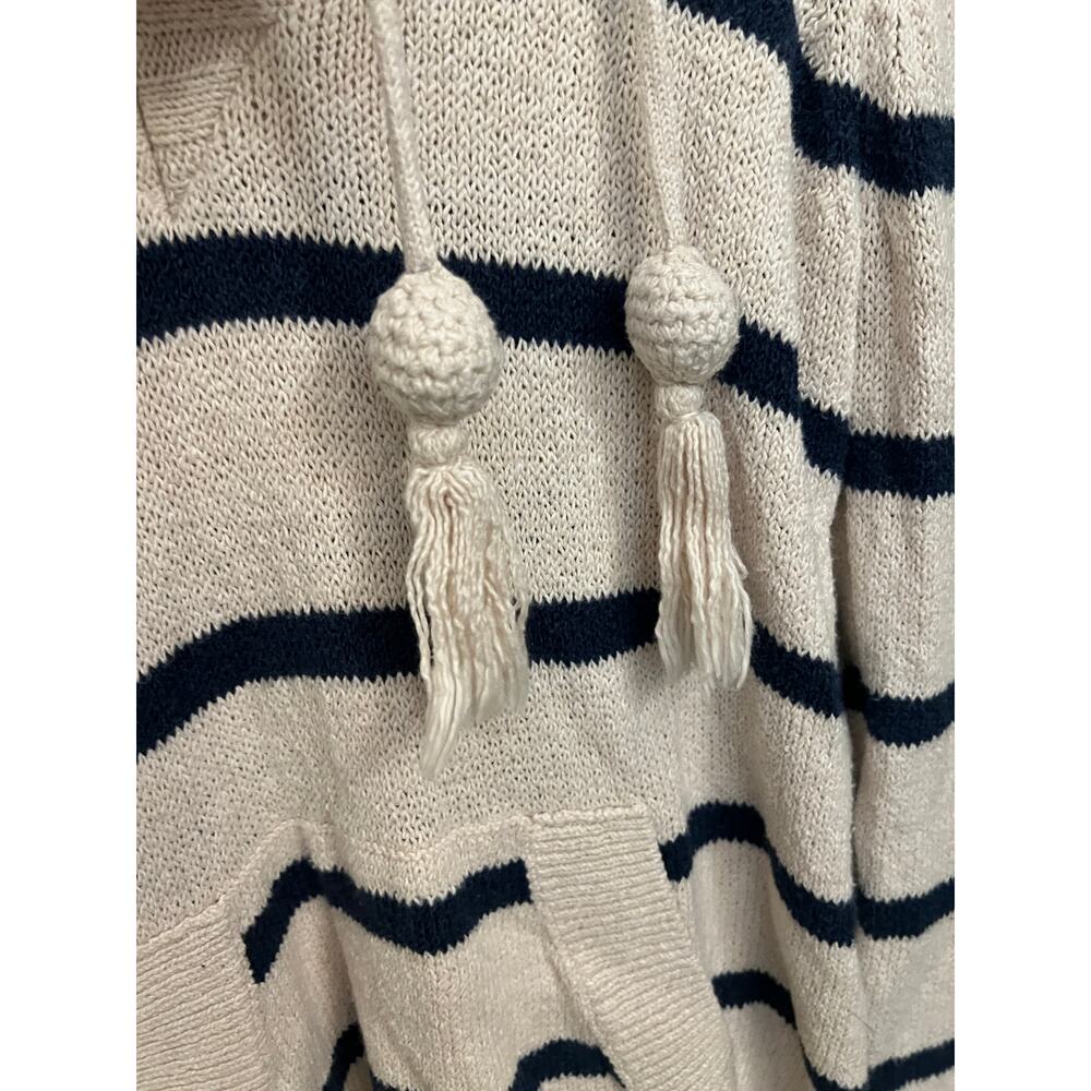 Faherty Kent Sweater Hoodie Stripes XS tassel Nautical Beachy Academia preppy - Picture 8 of 14